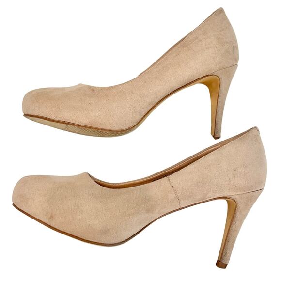 MADDEN GIRL Suede Pumps Tan Beige JELSEY Shoes Women's Size 6.5 Faux High Heel - Picture 8 of 8